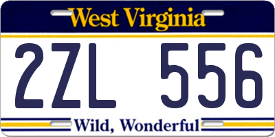 WV license plate 2ZL556