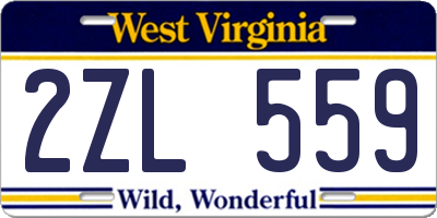 WV license plate 2ZL559