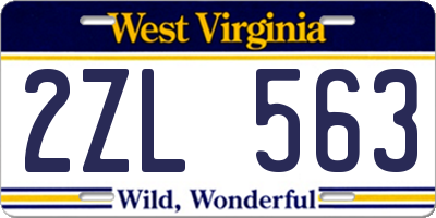 WV license plate 2ZL563