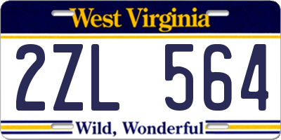 WV license plate 2ZL564