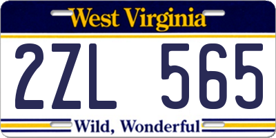 WV license plate 2ZL565