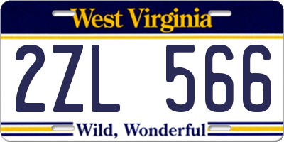 WV license plate 2ZL566