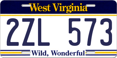 WV license plate 2ZL573