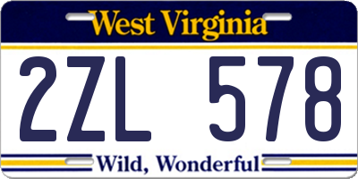 WV license plate 2ZL578