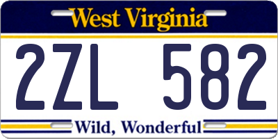 WV license plate 2ZL582