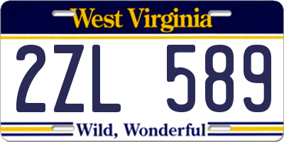 WV license plate 2ZL589