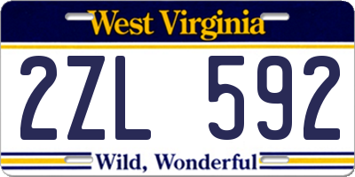 WV license plate 2ZL592