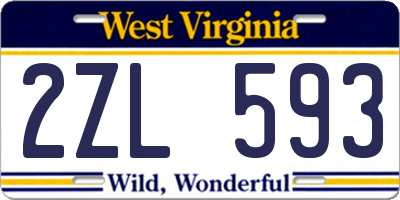 WV license plate 2ZL593