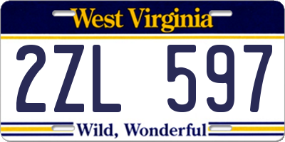 WV license plate 2ZL597