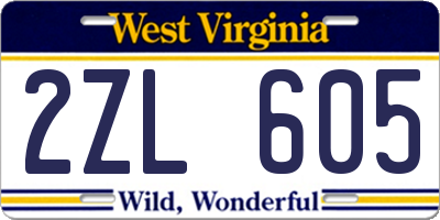 WV license plate 2ZL605