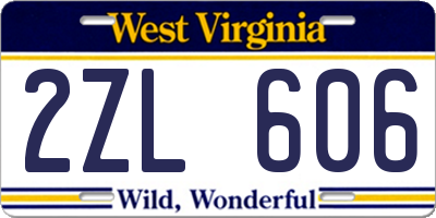 WV license plate 2ZL606