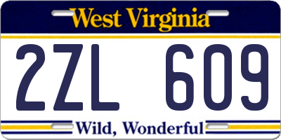 WV license plate 2ZL609