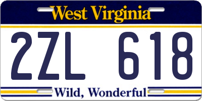 WV license plate 2ZL618