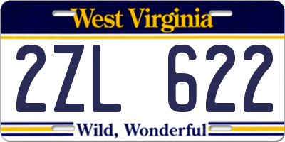 WV license plate 2ZL622