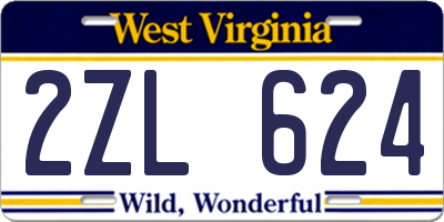 WV license plate 2ZL624