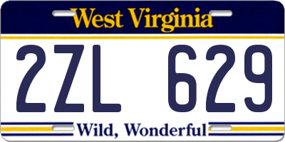 WV license plate 2ZL629
