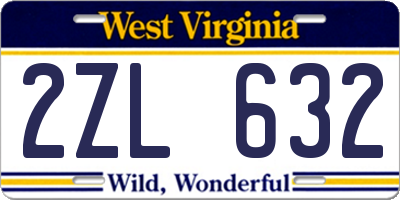WV license plate 2ZL632