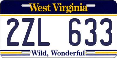 WV license plate 2ZL633