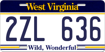 WV license plate 2ZL636
