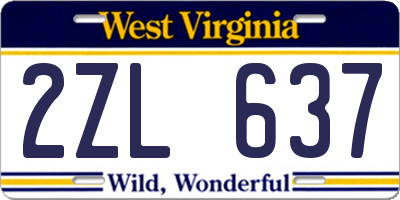 WV license plate 2ZL637