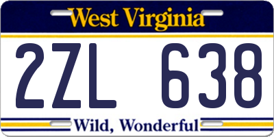 WV license plate 2ZL638