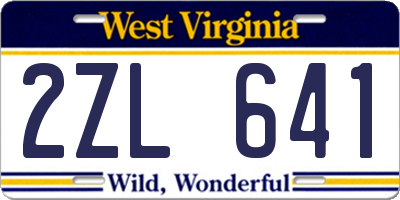 WV license plate 2ZL641