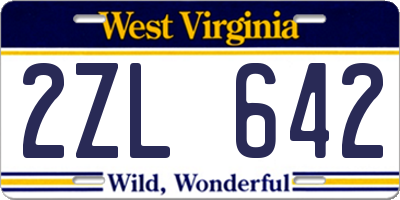 WV license plate 2ZL642