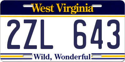 WV license plate 2ZL643