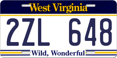 WV license plate 2ZL648