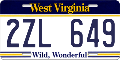 WV license plate 2ZL649