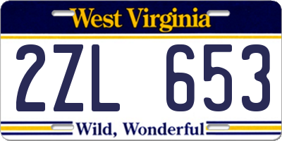 WV license plate 2ZL653