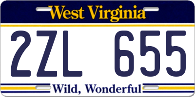 WV license plate 2ZL655