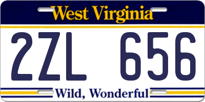 WV license plate 2ZL656