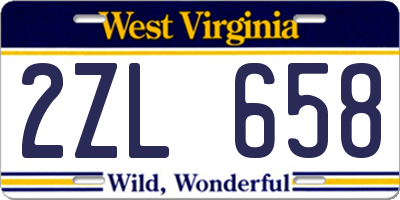 WV license plate 2ZL658