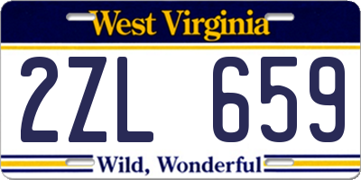 WV license plate 2ZL659