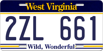 WV license plate 2ZL661