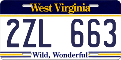 WV license plate 2ZL663
