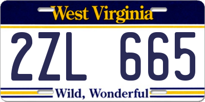 WV license plate 2ZL665