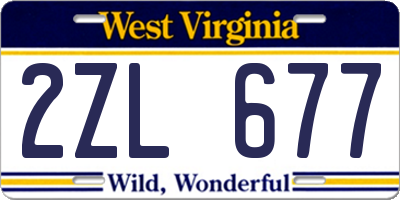 WV license plate 2ZL677