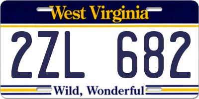 WV license plate 2ZL682