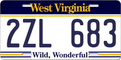 WV license plate 2ZL683