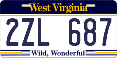 WV license plate 2ZL687