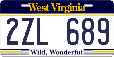 WV license plate 2ZL689