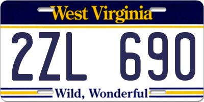 WV license plate 2ZL690