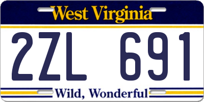 WV license plate 2ZL691