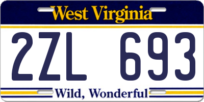 WV license plate 2ZL693