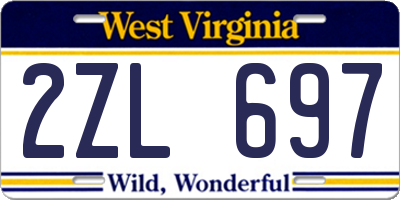 WV license plate 2ZL697