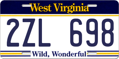 WV license plate 2ZL698