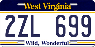 WV license plate 2ZL699
