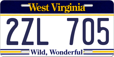 WV license plate 2ZL705